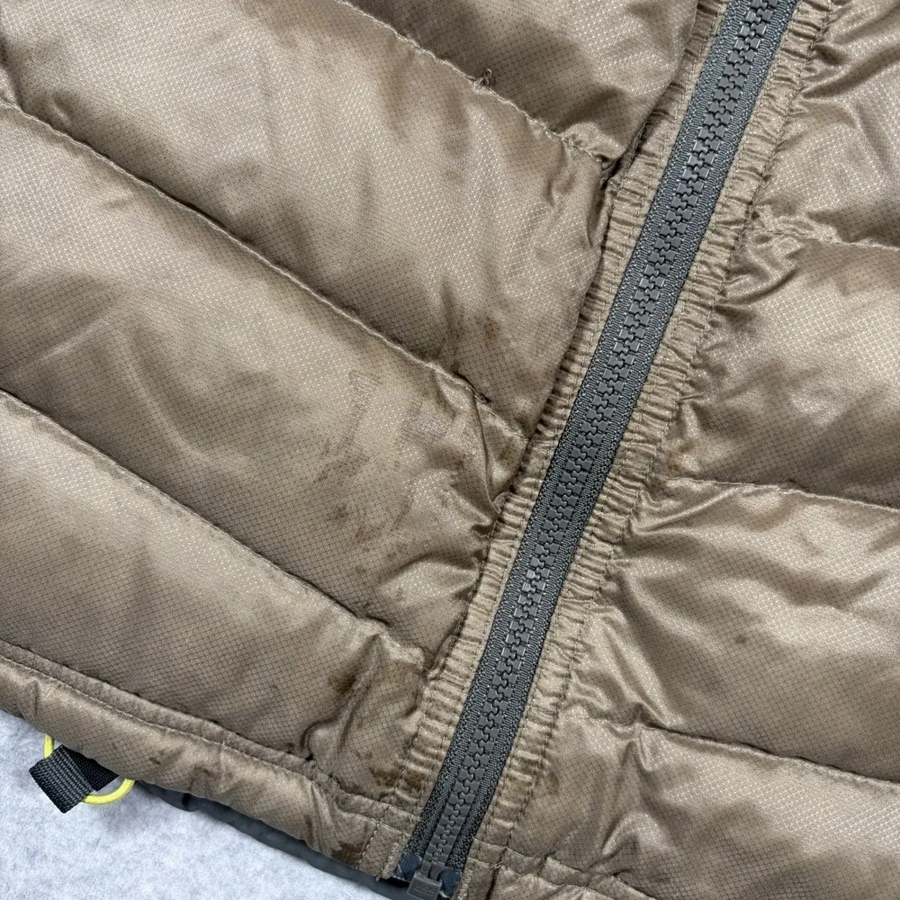Eddie Bauer First Ascent Puffer Jacket Mens Medium Brown EB800 Fill Down Cordura